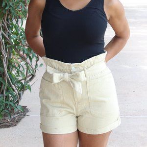 Khaki Paper Bag Shorts